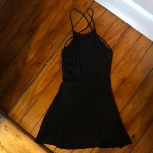 Open back black dress